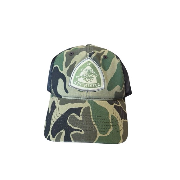 New Winchester Vintage Style Camo Patch Logo Snapback Trucker Hat Cowboy - Picture 1 of 2